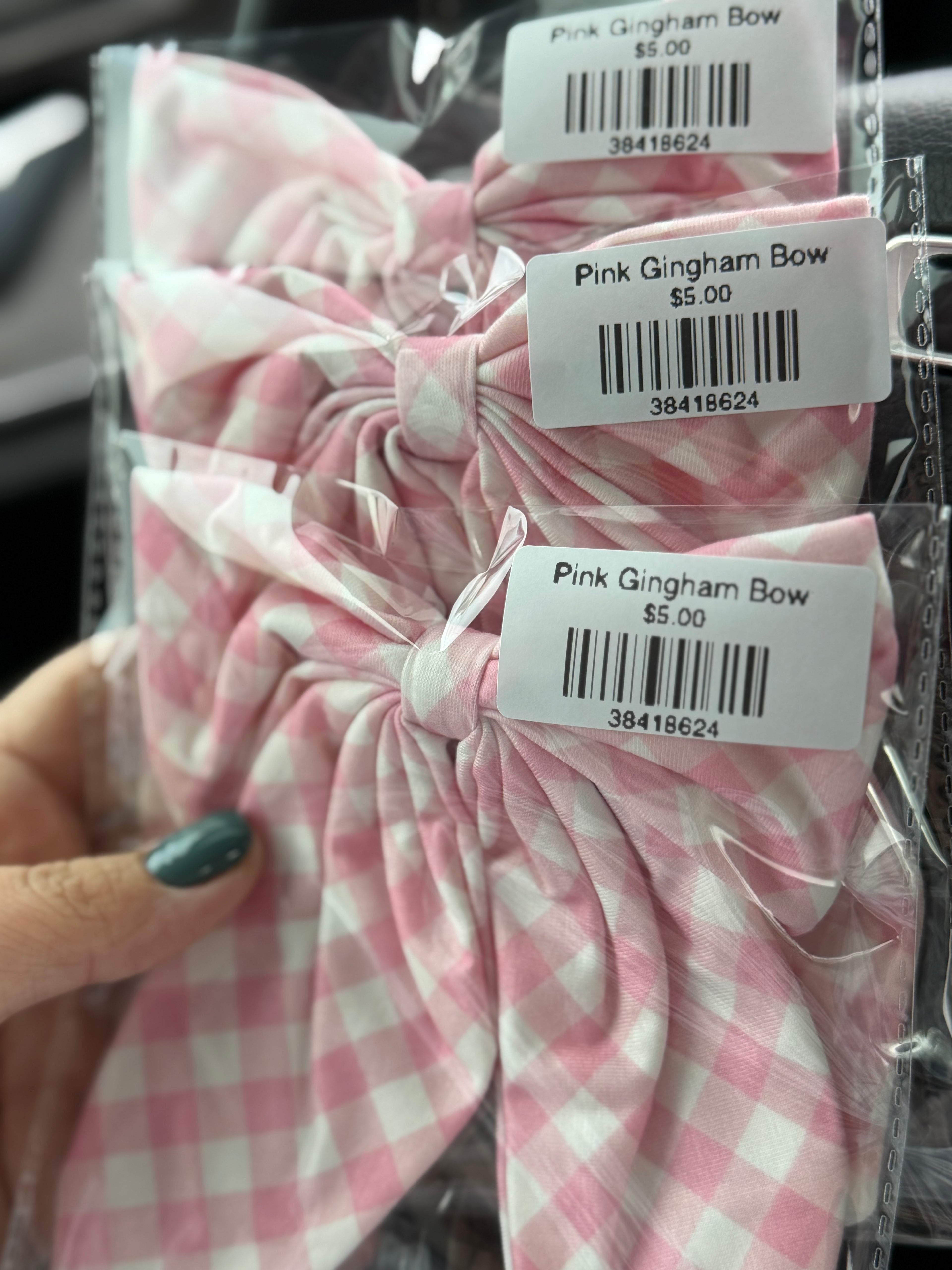 Pink Gingham Bow
