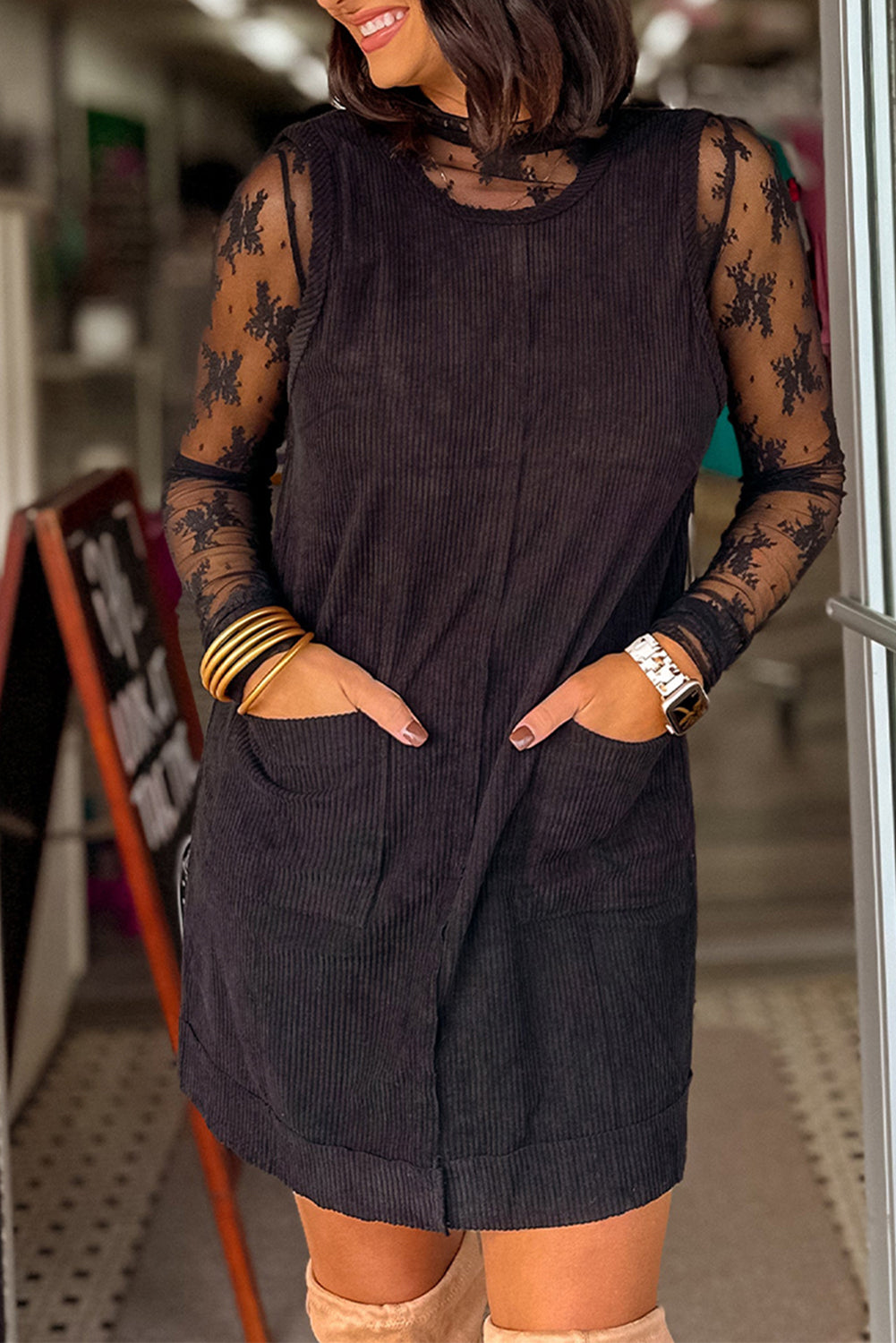 Corduroy Mini Dress RTS