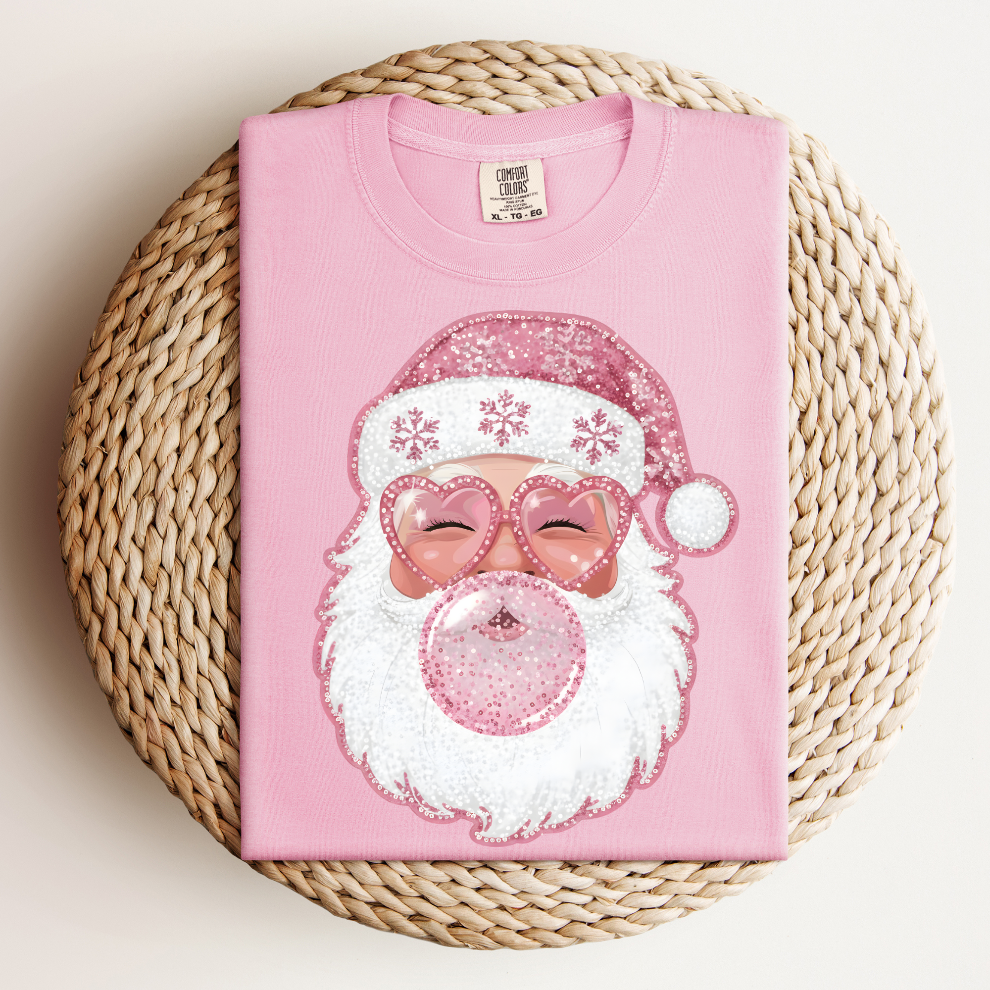 Santa--Rhinestone Bubble Tee.