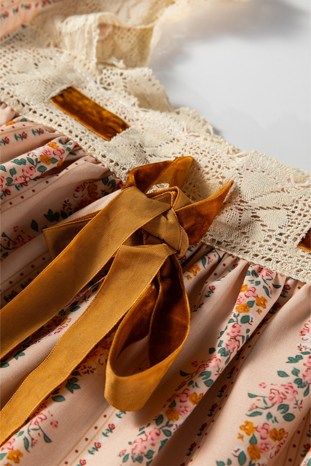 Floral Velvet Bow Loose Mini Dress RTS