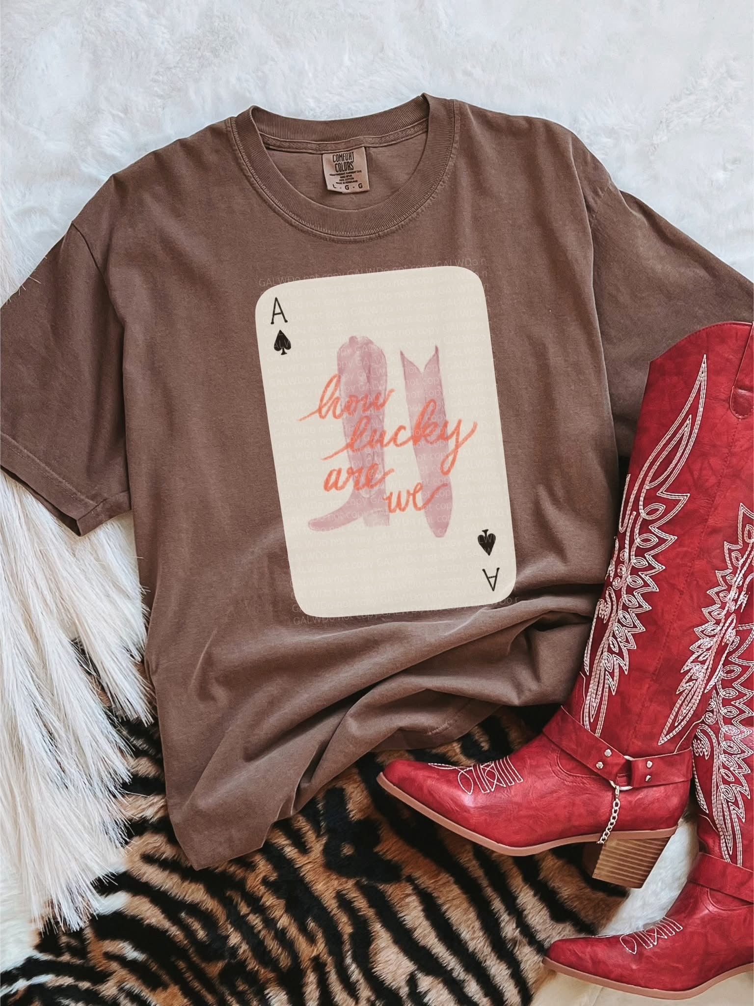 How lucky are we card tee or sweatshirt