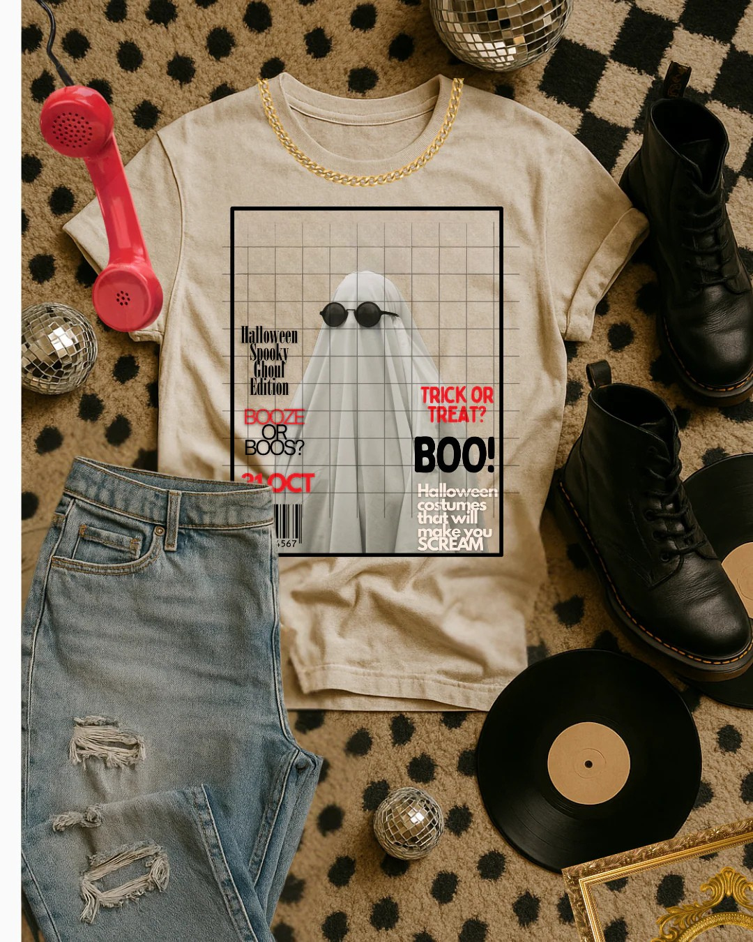 Spooky ghost mag cover tee or sweatshirt